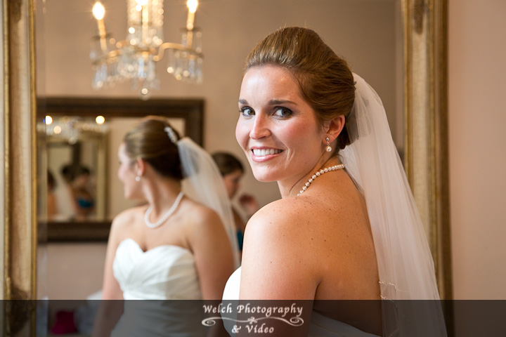 Bride in mirror